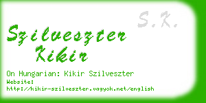 szilveszter kikir business card